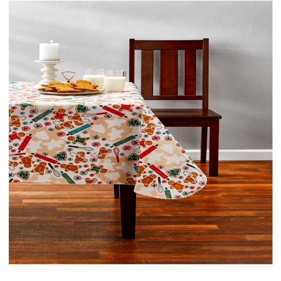 NEW Holiday Time "Baking Theme" PEVA Vinyl Table Cloth - Picture 1 of 4